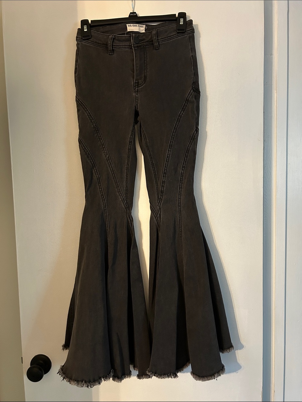 Free People Charcoal Multi-Panel Flare Jeans